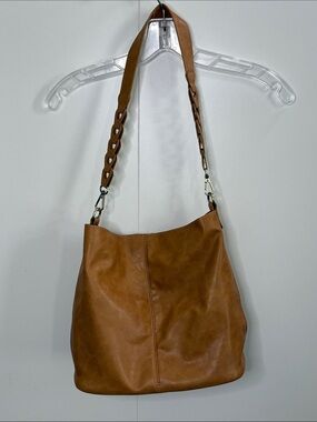 Joy Susan Classic Tan Vegan Leather Shoulder Bag